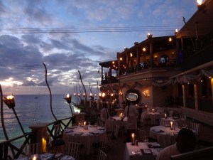 The Cliff's spectacular ambience as the sun goes down along the Platinum Coast of Barbados