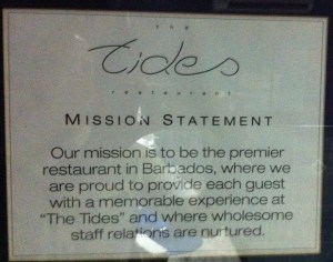 Hmm...the service pledge at The Tides. 
