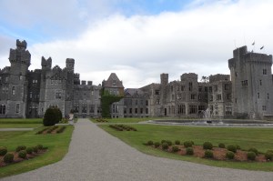 Beautiful Ashford Castle from the lakefront view. 
