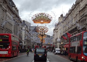 London is dressed for the holidays and for our Christmas last year. 