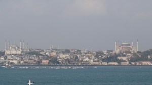 Arriving in Istanbul by ship. 