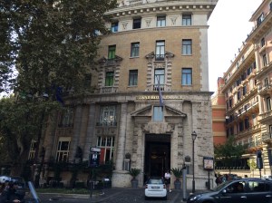 The Boscolo Grand Palace Hotel, our home away from home in Rome. We were very happy to finally get there from the airport!