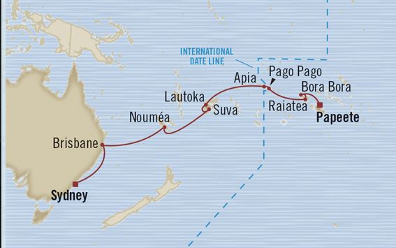 cruise map South Pacific
