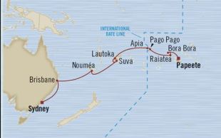 cruise map South Pacific